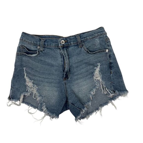 Kendall+Kylie The Icon Distressed Jean Shorts 7 28”